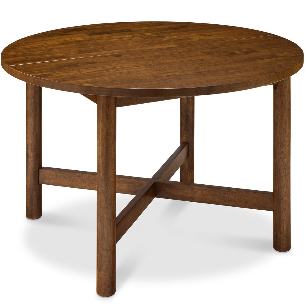 47in Round Solid Wood Dining Table Modern Farmhouse Table For 4 with practical style for home spaces