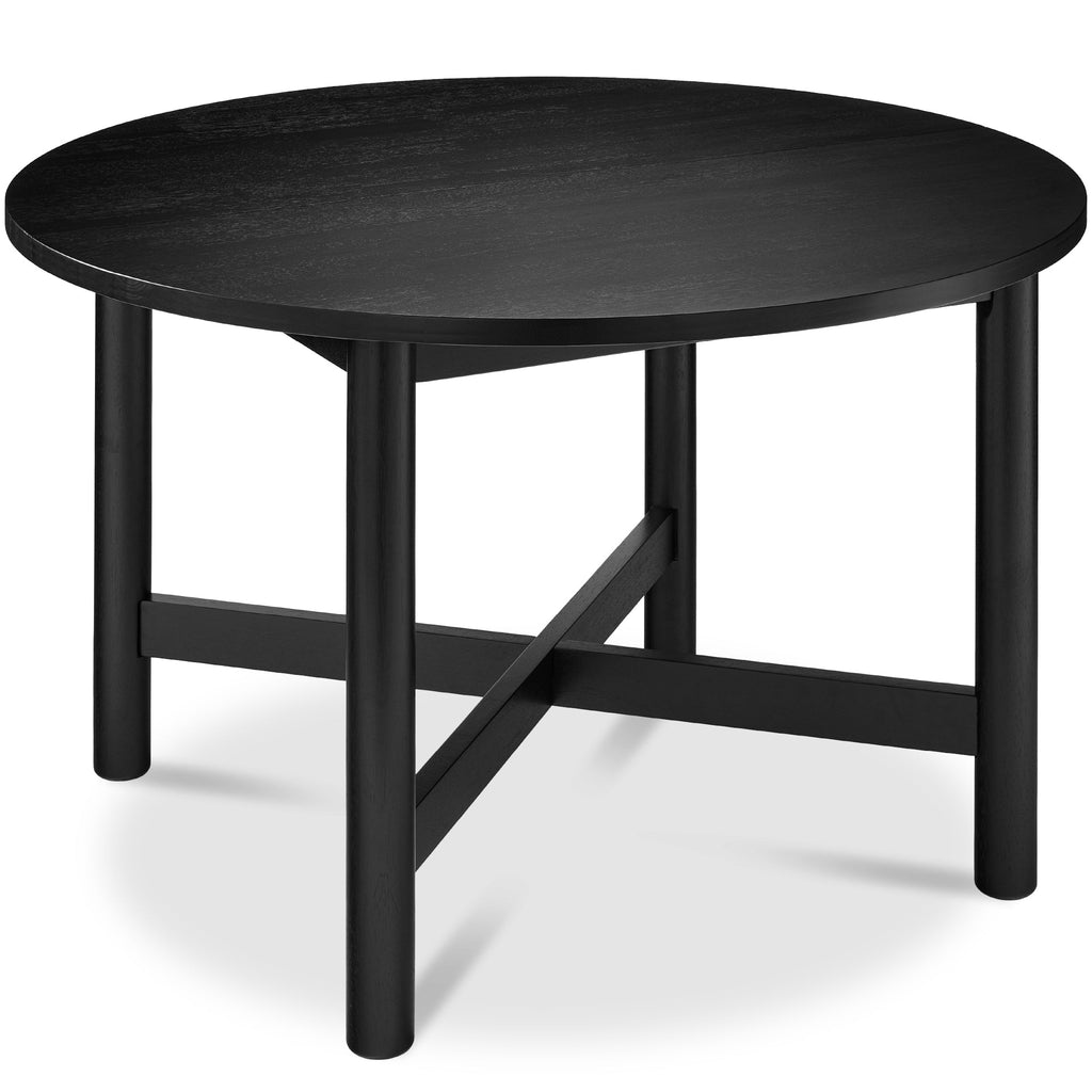 47in Round Solid Wood Dining Table Modern Farmhouse Table For 4 with practical style for home spaces