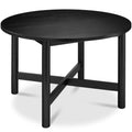 47in Round Solid Wood Dining Table Modern Farmhouse Table For 4 with practical style for home spaces