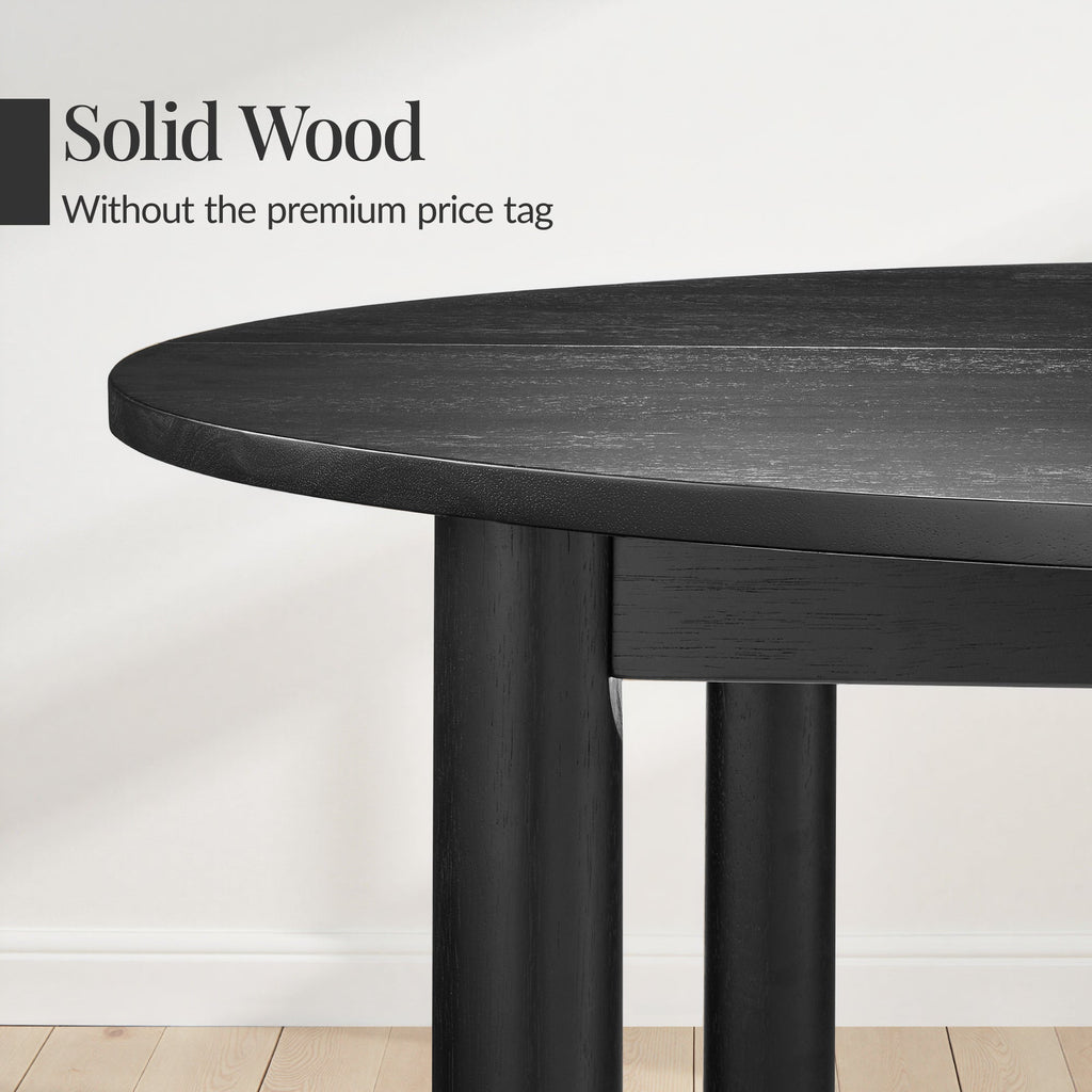 47in Round Solid Wood Dining Table Modern Farmhouse Table For 4 with practical style for home spaces