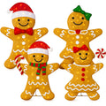 4pc Gingerbread Man Family 4ft Pre-lit Christmas Yard Decor with eye-catching holiday style