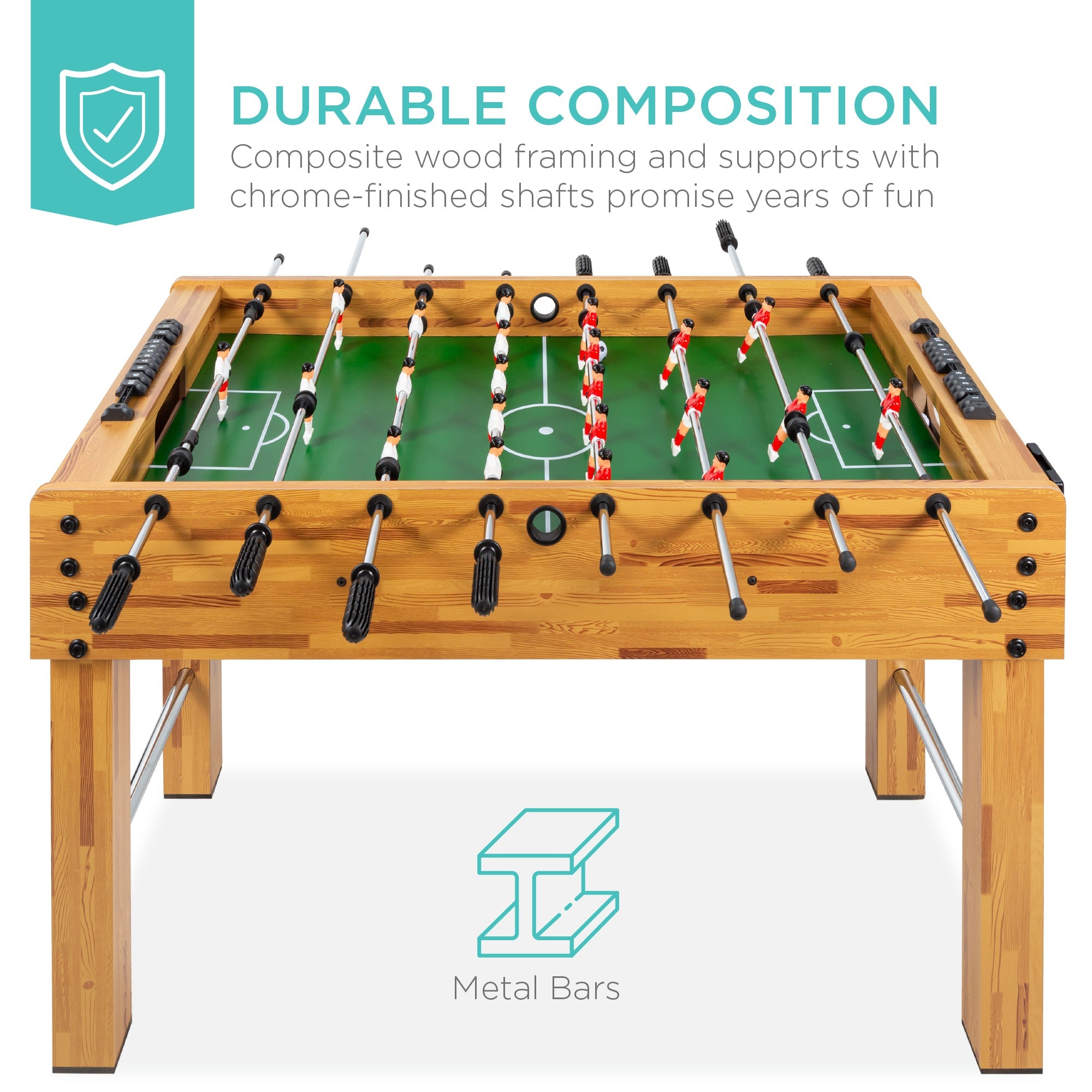 48in Foosball Table for Kids and Adults with 2 Balls for active play and family fun