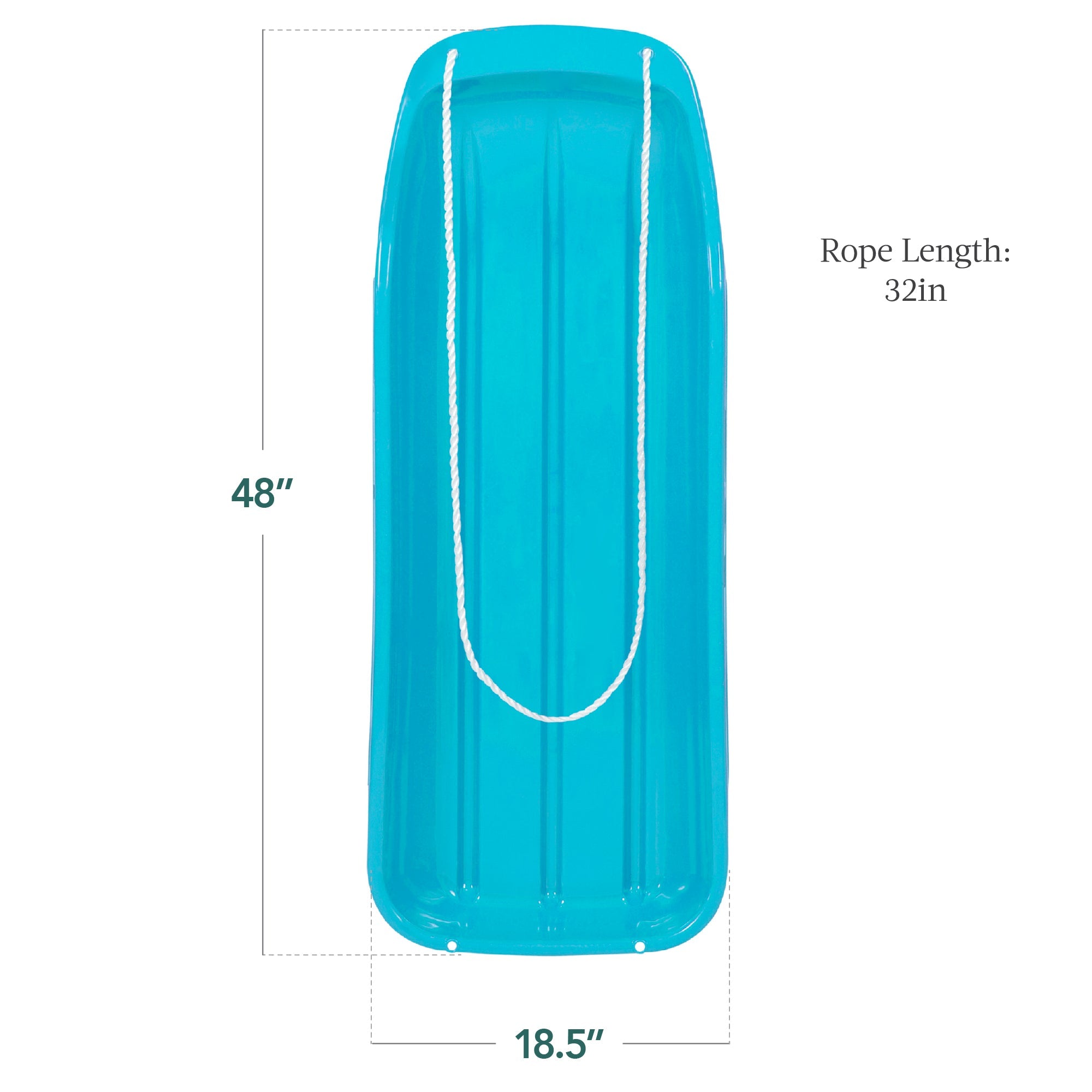 48in Kids Toboggan Snow Sled Board with Pull Rope Curved Edges designed for kids' playtime and gifts