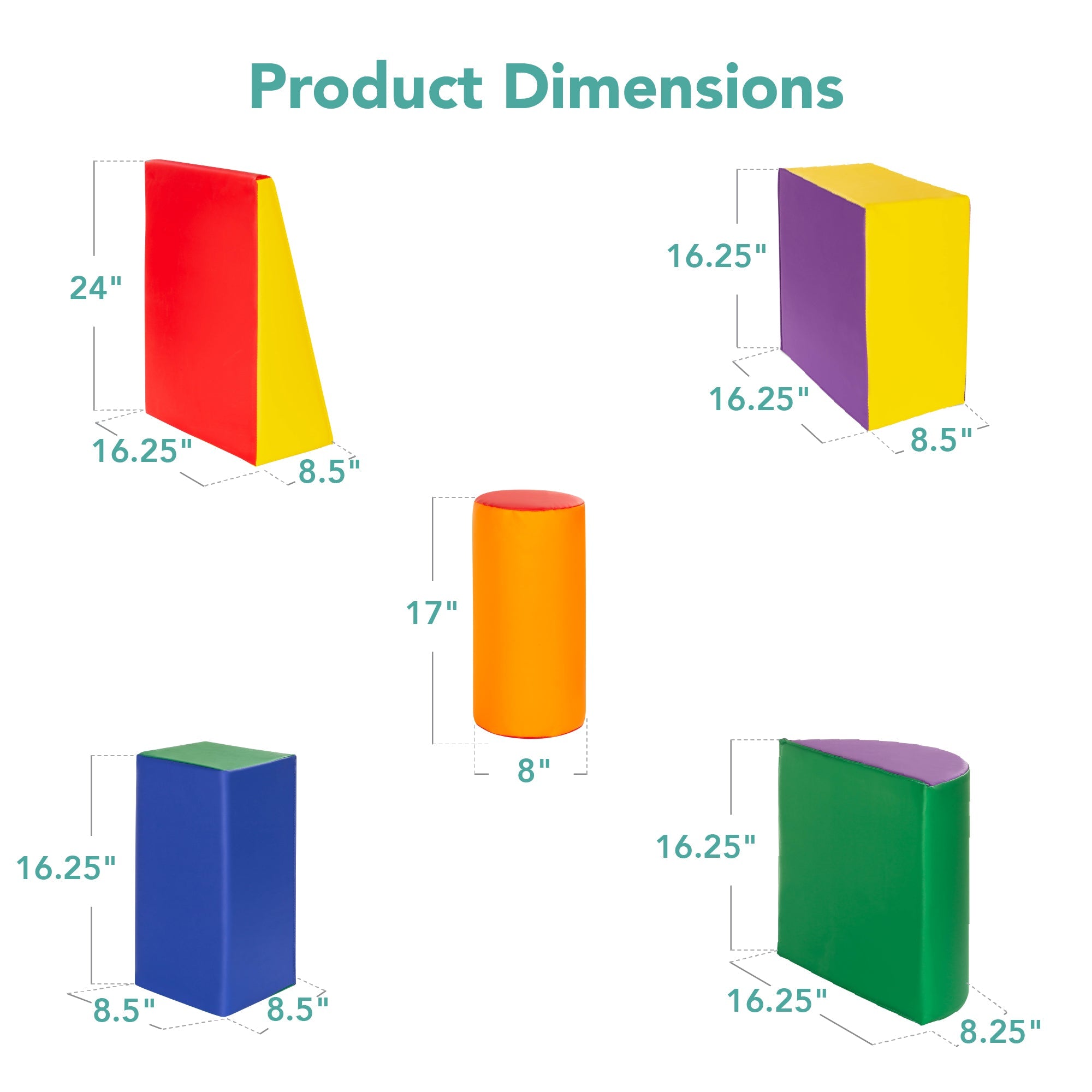 5-Piece Kids Climb and Crawl Soft Foam Shapes Structure Playset designed for kids' playtime and gifts