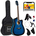 41in Beginner Acoustic Electric Cutaway Guitar Set with Case Strap for kids' music practice and creative learning