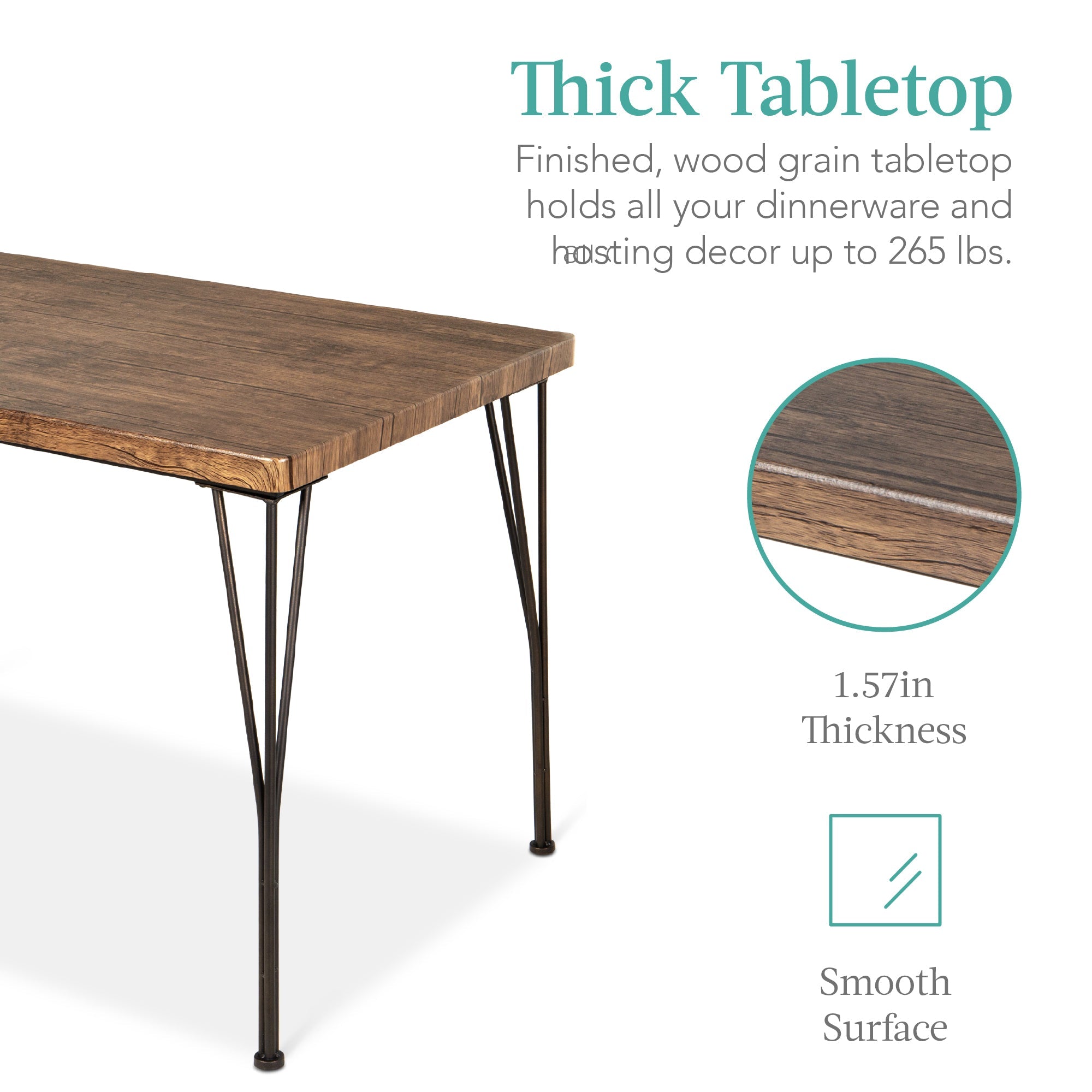 5-Piece Modern Metal and Wood Dining Table Furniture Set with 4 Chairs designed for everyday comfort and storage