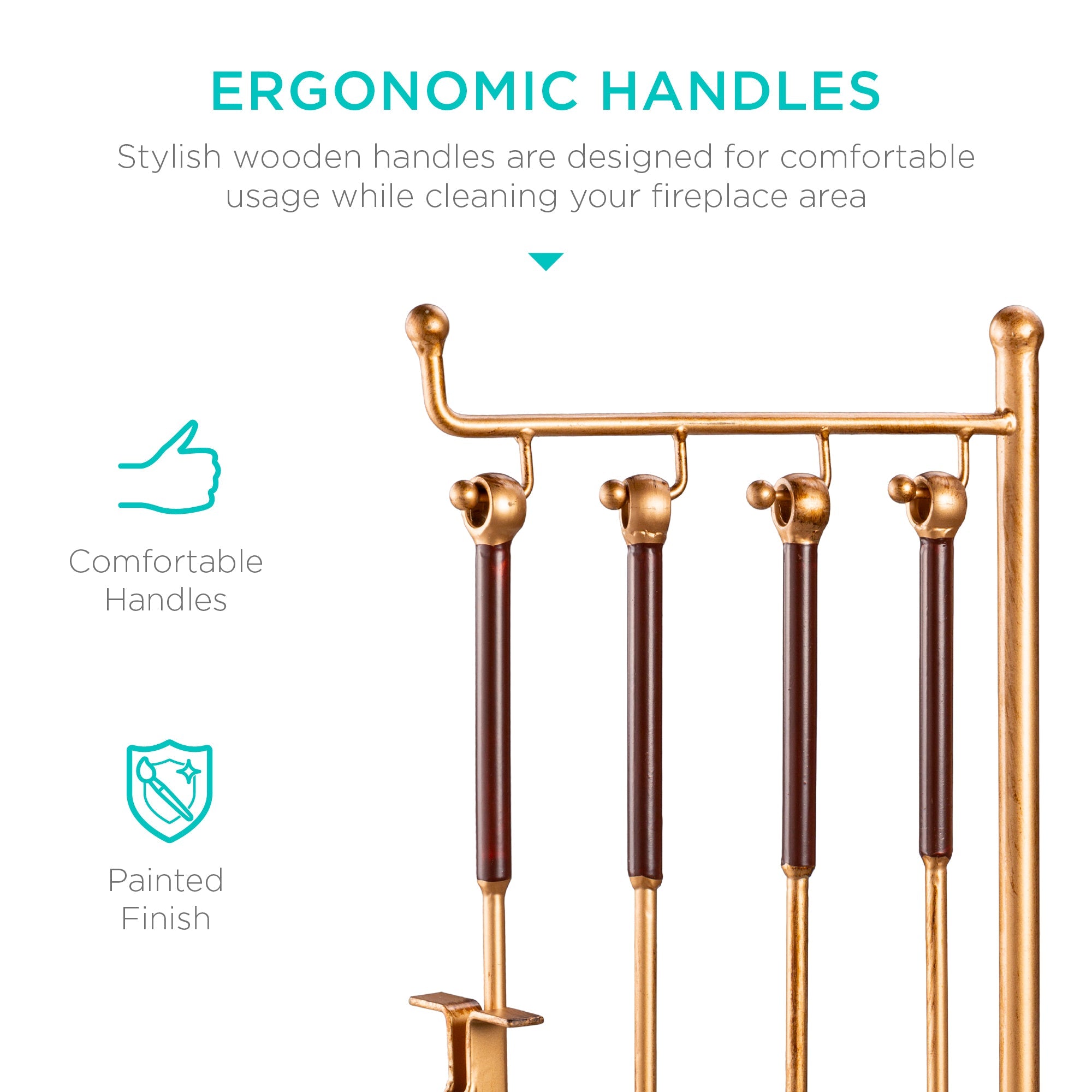 5-Piece Modern Contemporary Indoor Outdoor Fireplace Antique Tool Set for outdoor comfort and convenience