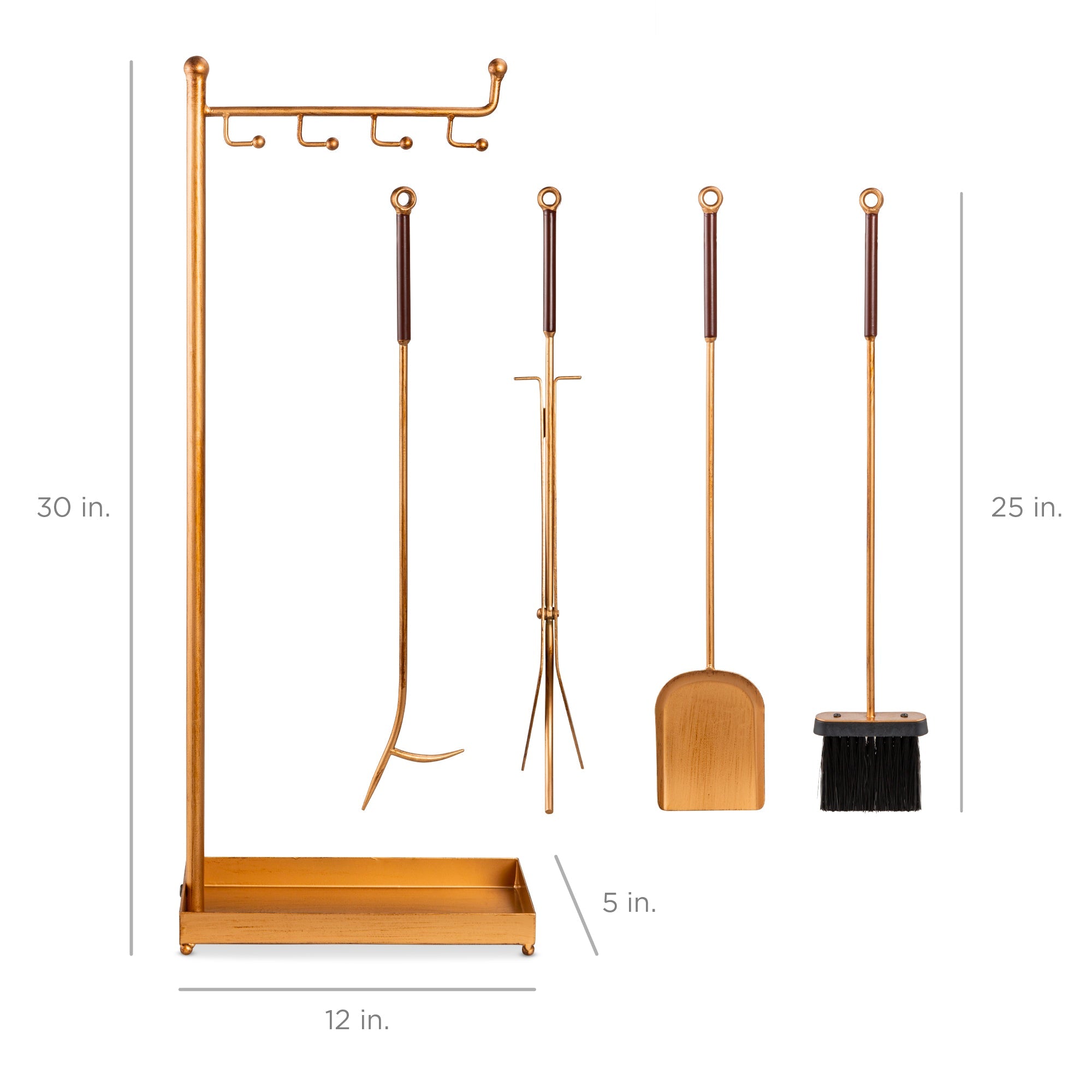 5-Piece Modern Contemporary Indoor Outdoor Fireplace Antique Tool Set for outdoor comfort and convenience