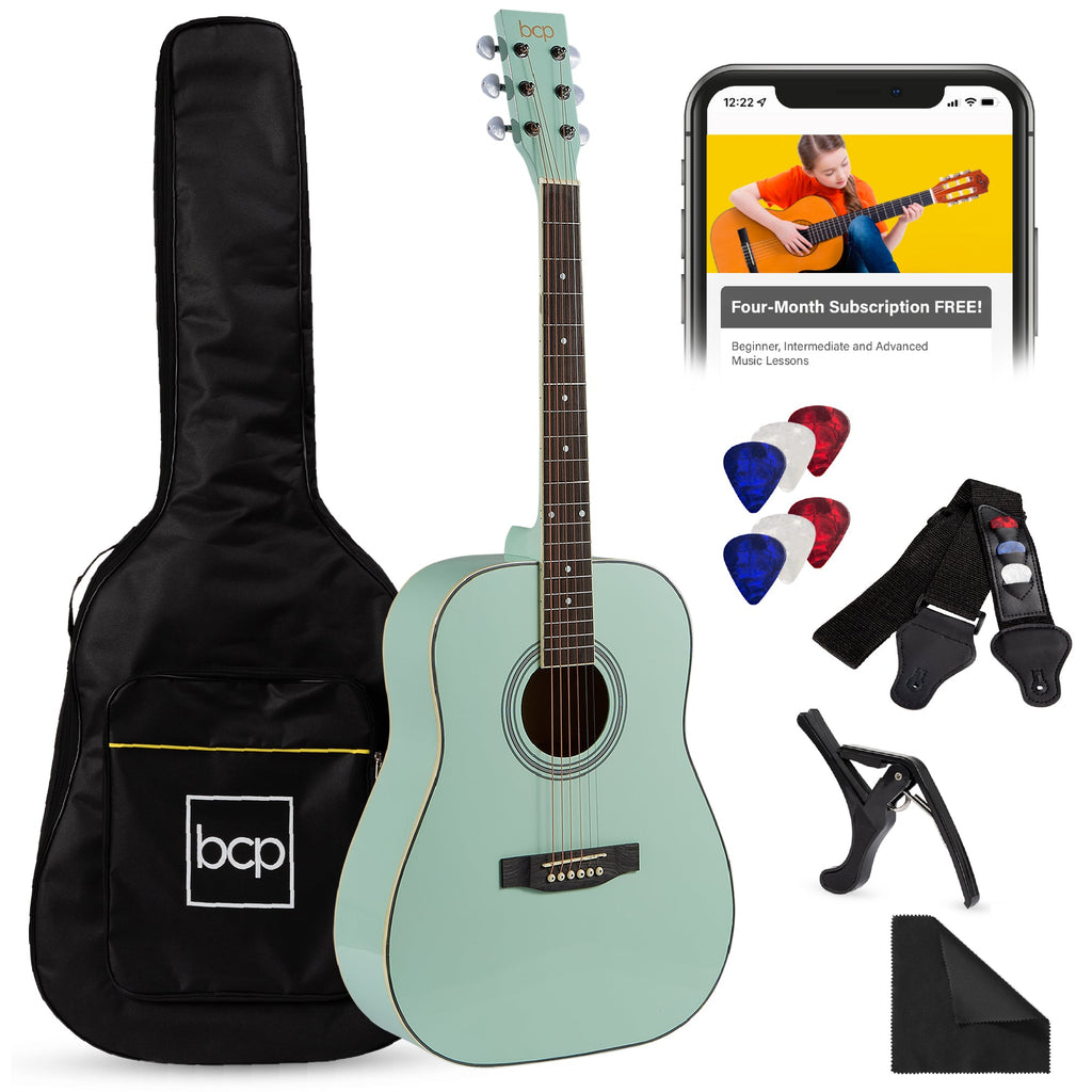 41in Acoustic Guitar Starter Kit with Digital Tuner Padded Case Picks Strap for simple setup and everyday use