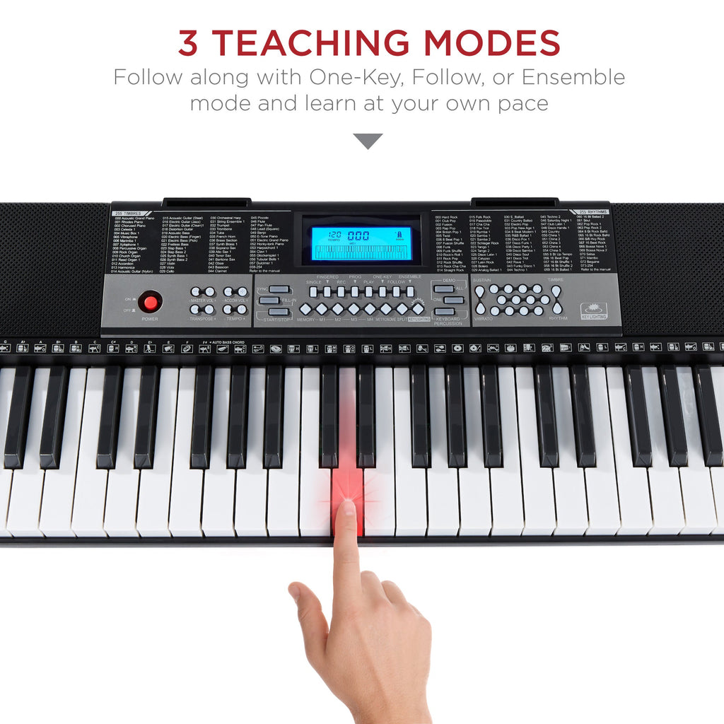 54-Key Beginners Electronic Keyboard Piano Set with Lighted Keys LCD Screen with reliable function and style