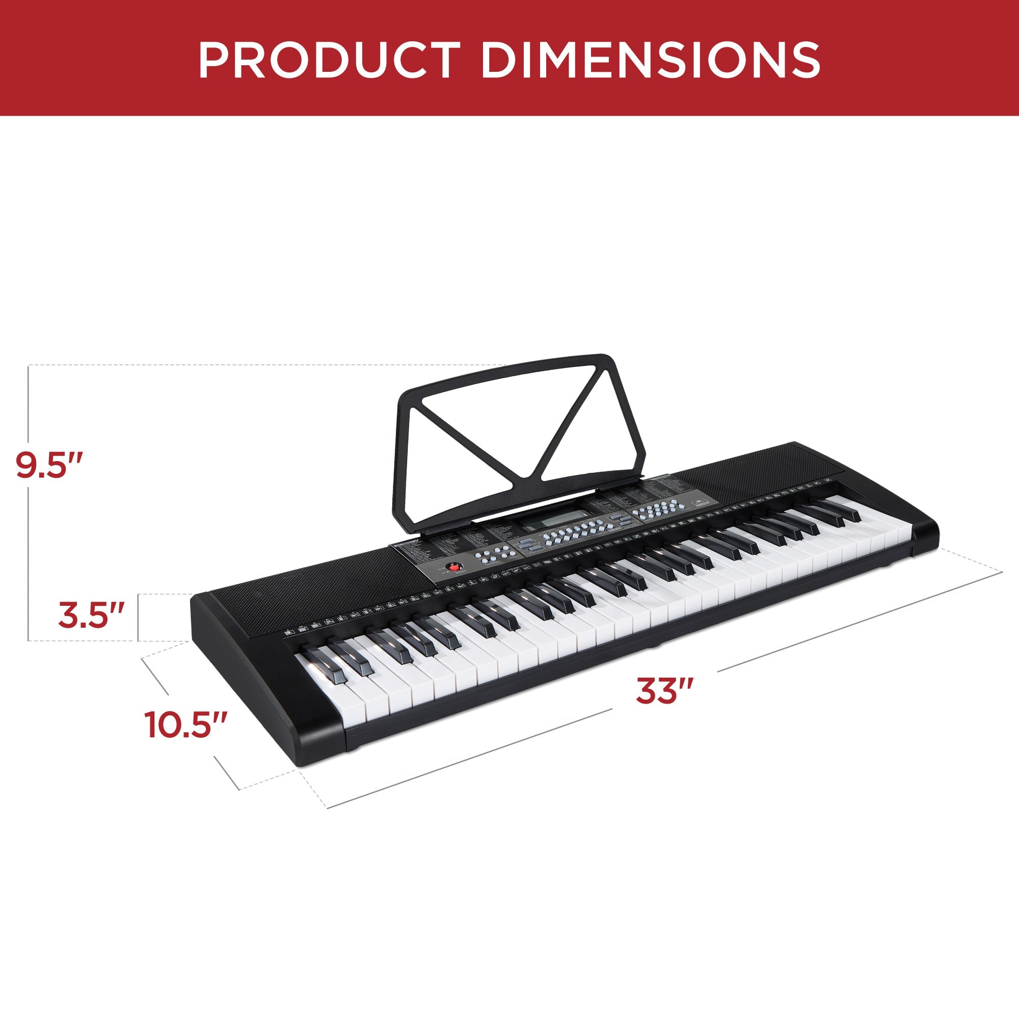 54-Key Beginners Electronic Keyboard Piano Set with Lighted Keys LCD Screen with reliable function and style