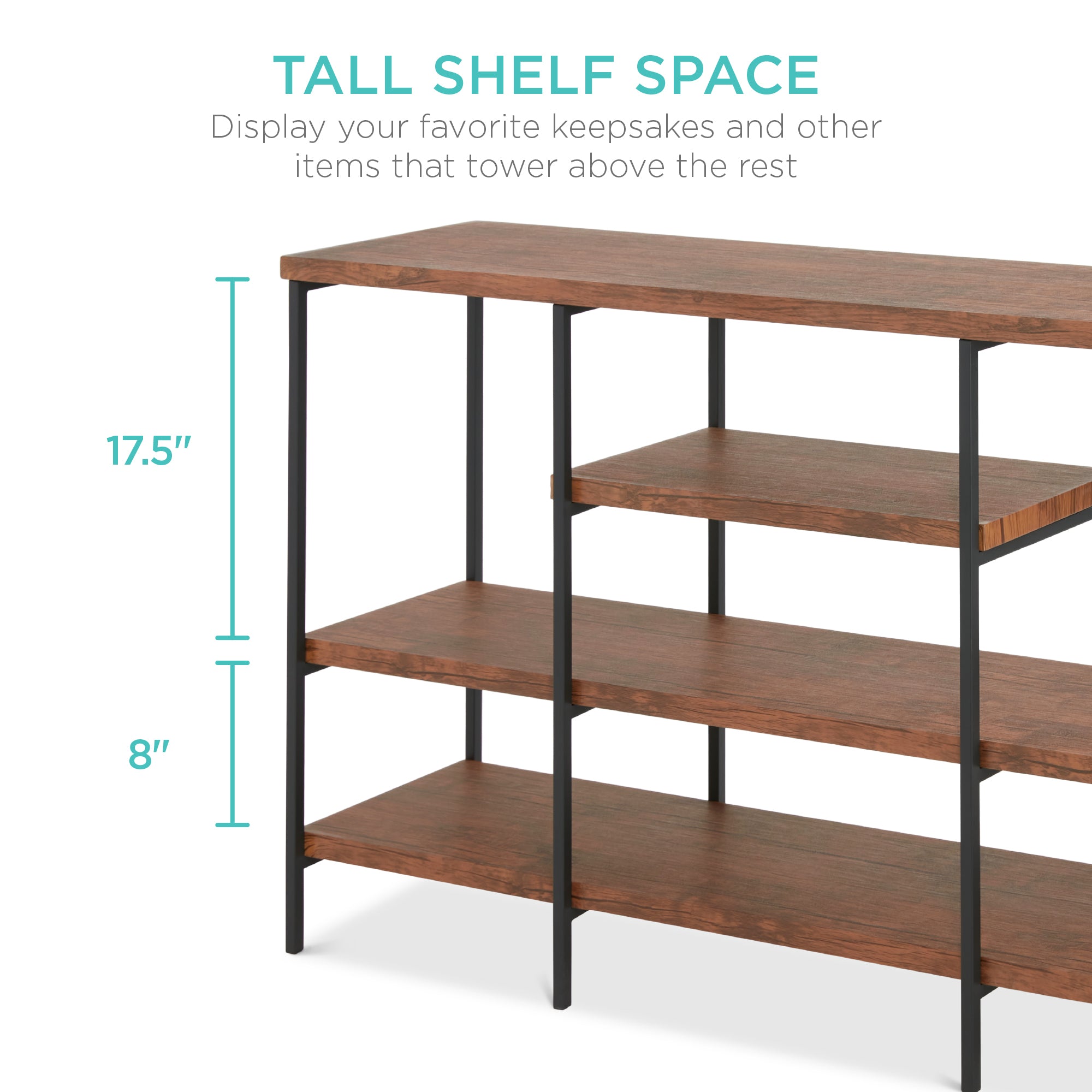 4-Tier Industrial Console Table with Tall Shelf Space - 55in designed for everyday comfort and storage