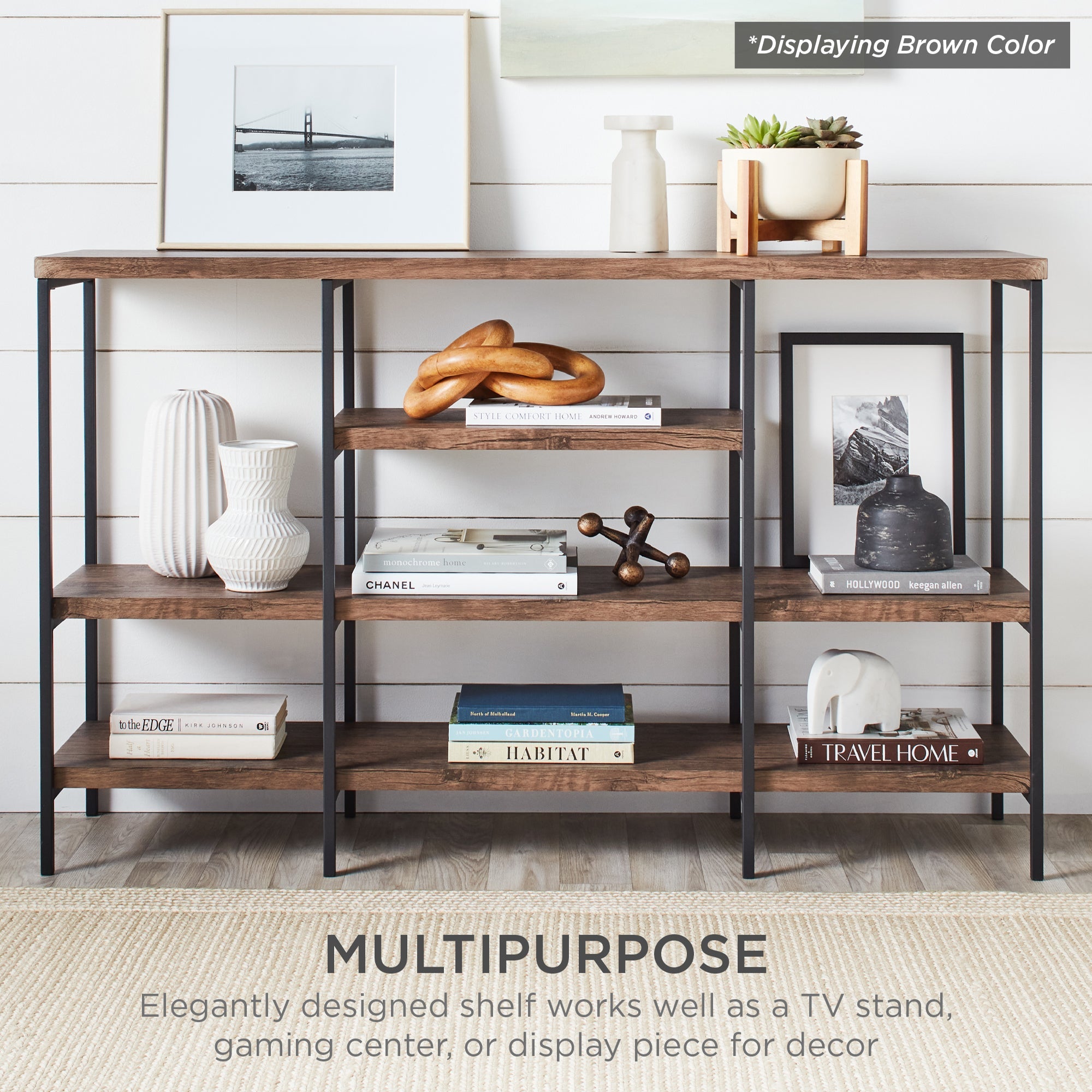 4-Tier Industrial Console Table with Tall Shelf Space - 55in designed for everyday comfort and storage