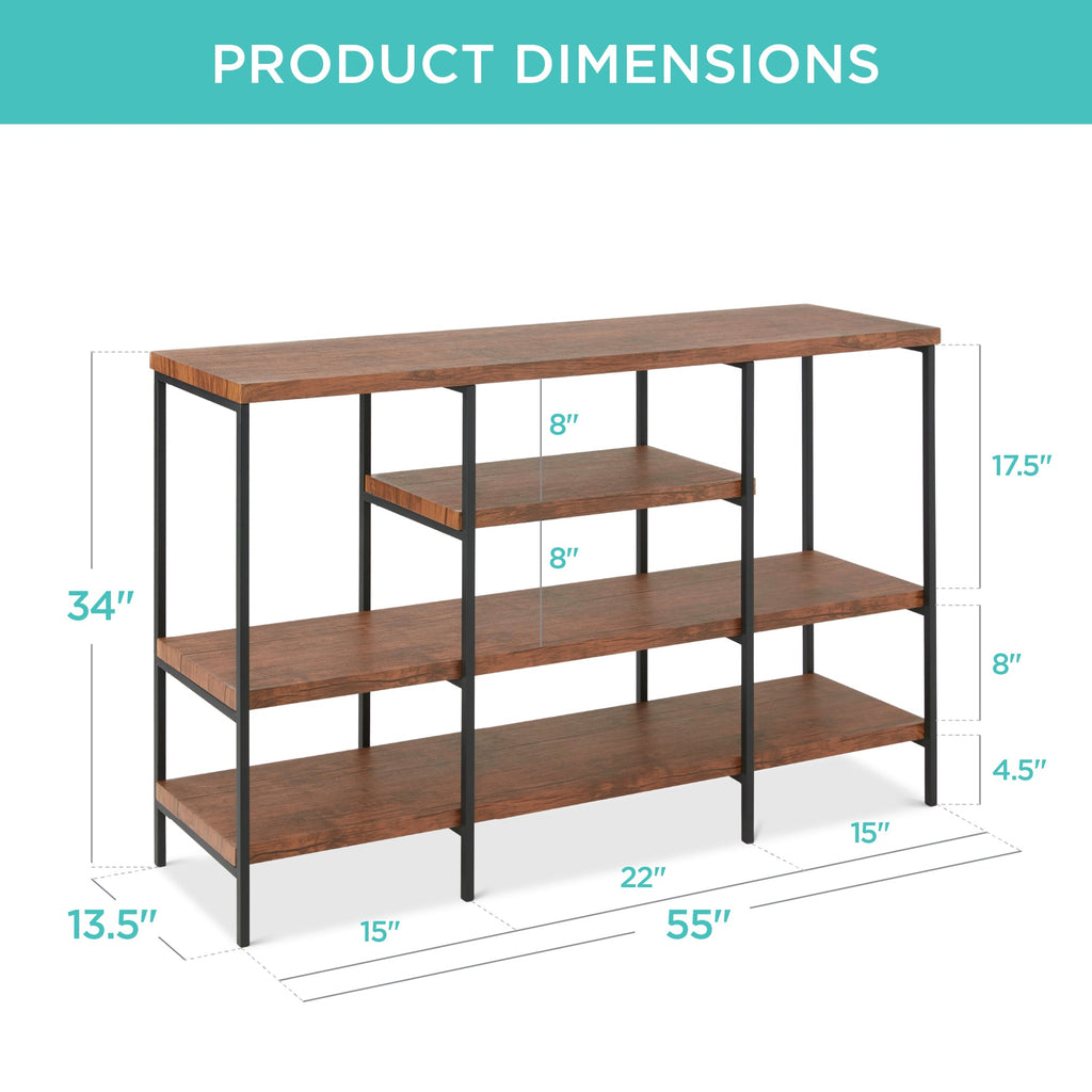 4-Tier Industrial Console Table with Tall Shelf Space - 55in designed for everyday comfort and storage