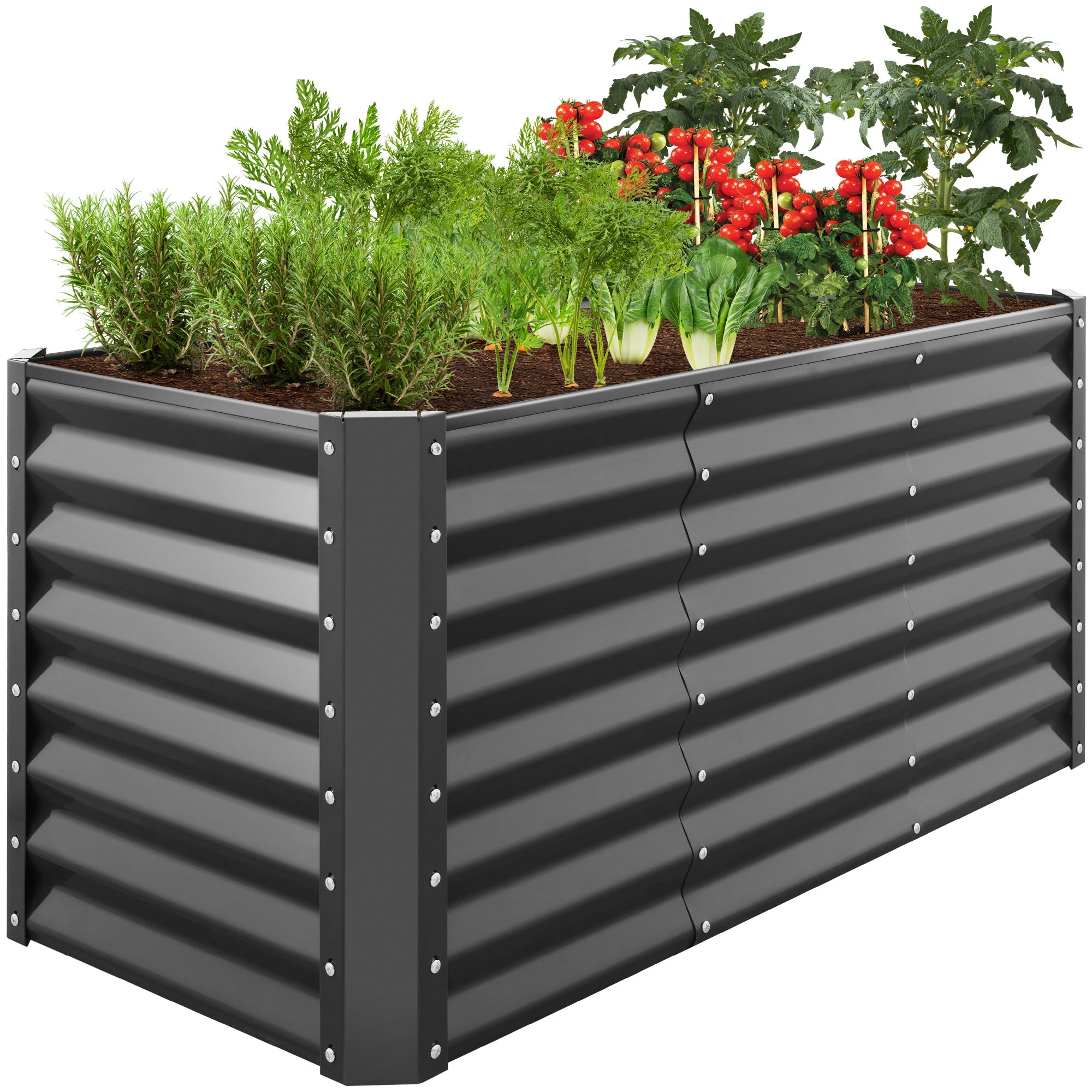 4x2x2FT Outdoor Steel Garden Bed for Vegetables Flowers and Herbs for outdoor comfort and convenience