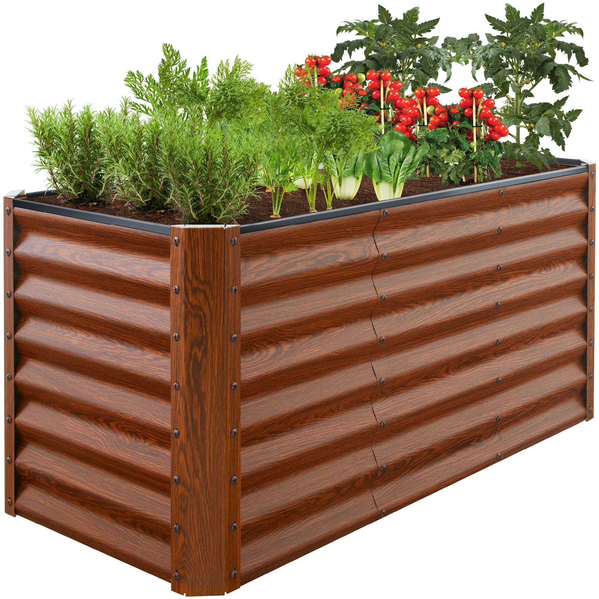 4x2x2FT Outdoor Steel Garden Bed for Vegetables Flowers and Herbs for outdoor comfort and convenience