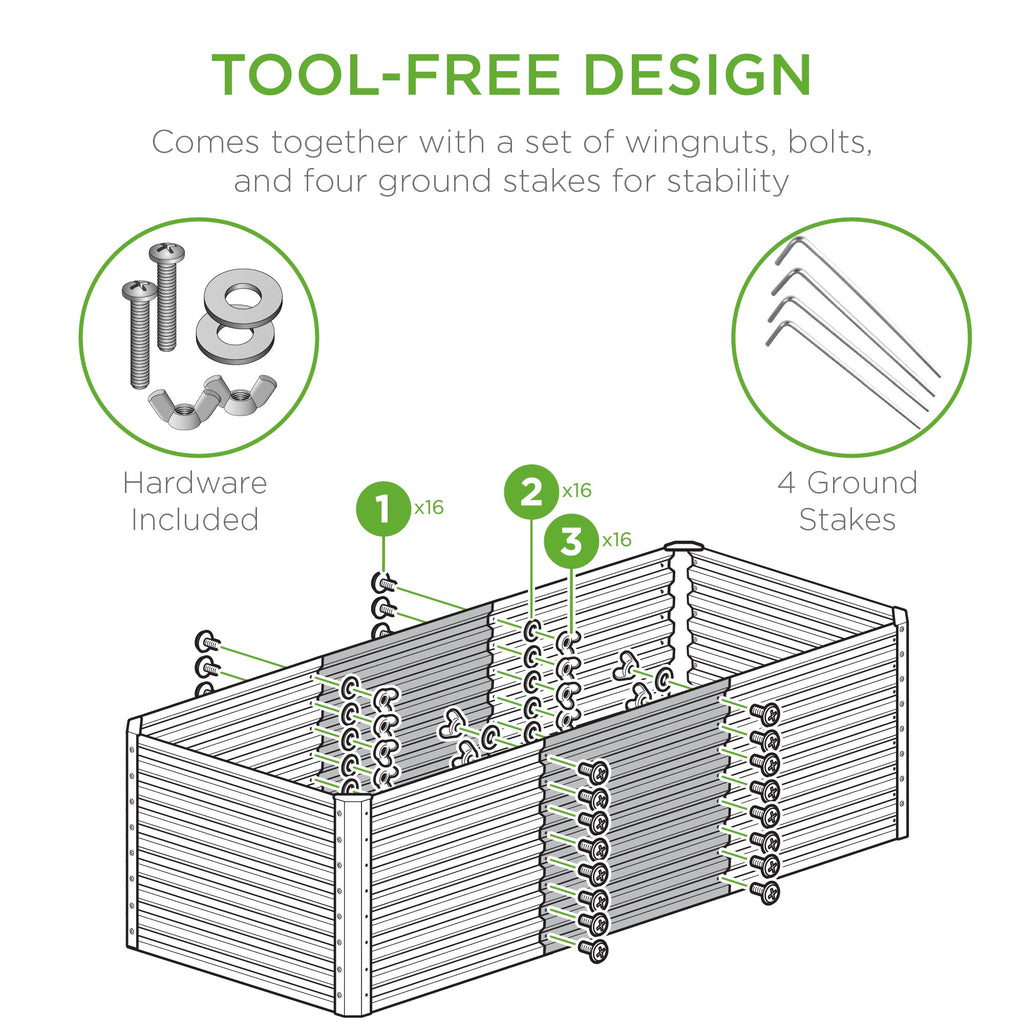 4x2x2FT Outdoor Steel Garden Bed for Vegetables Flowers and Herbs for outdoor comfort and convenience
