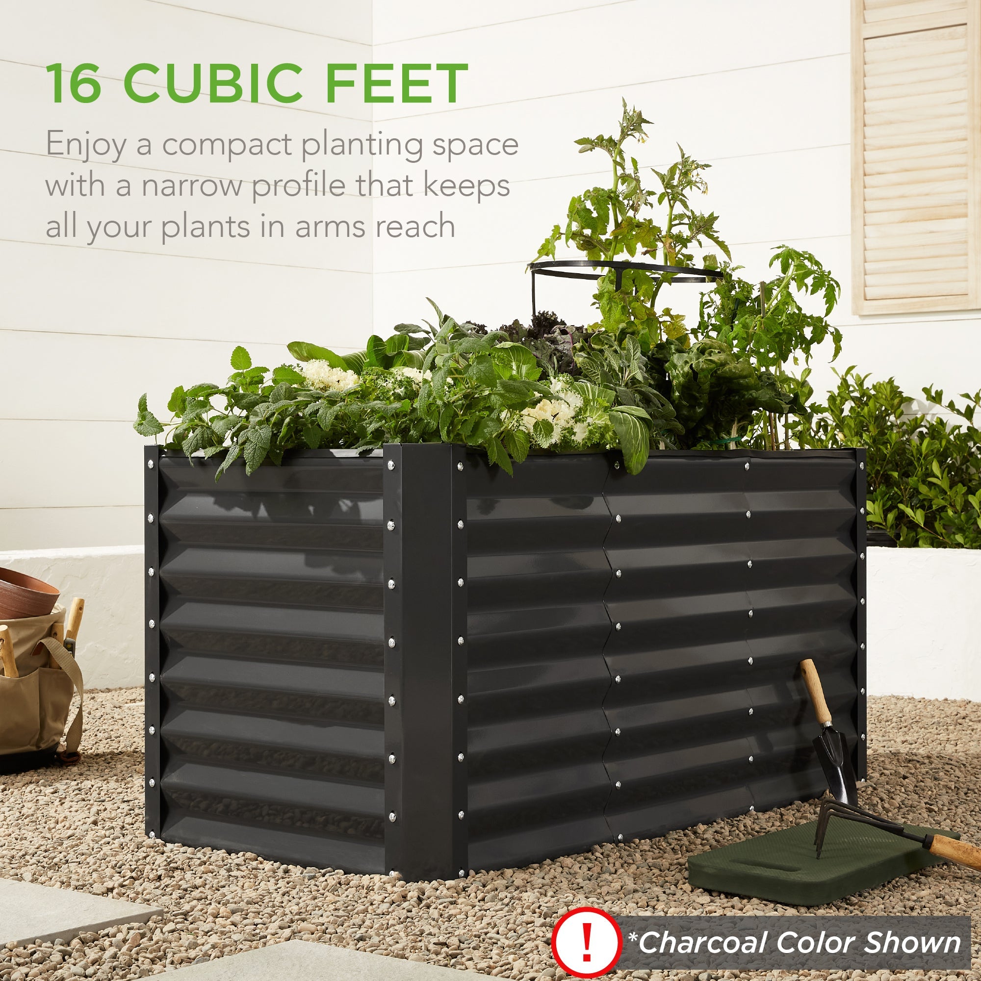 4x2x2FT Outdoor Steel Garden Bed for Vegetables Flowers and Herbs for outdoor comfort and convenience