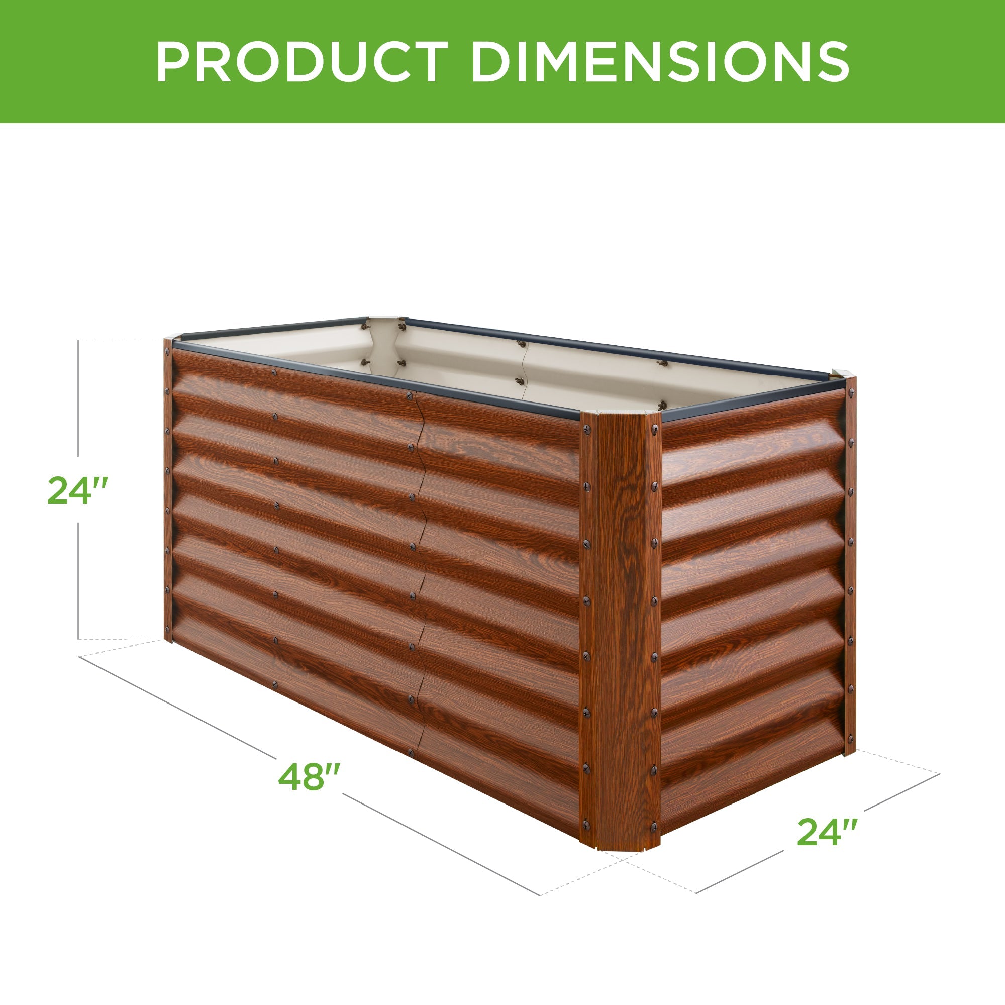 4x2x2FT Outdoor Steel Garden Bed for Vegetables Flowers and Herbs for outdoor comfort and convenience