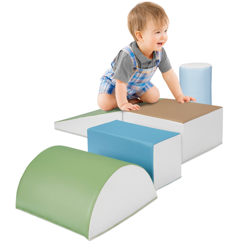 5-Piece Kids Climb and Crawl Soft Foam Shapes Structure Playset designed for kids' playtime and gifts