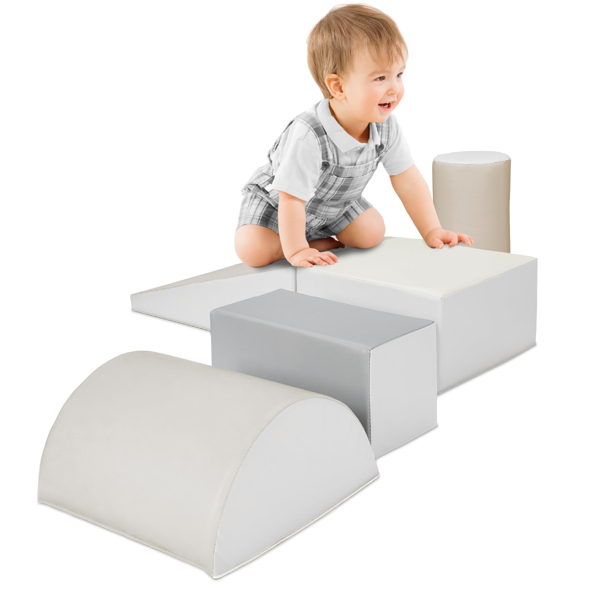 5-Piece Kids Climb and Crawl Soft Foam Shapes Structure Playset designed for kids' playtime and gifts