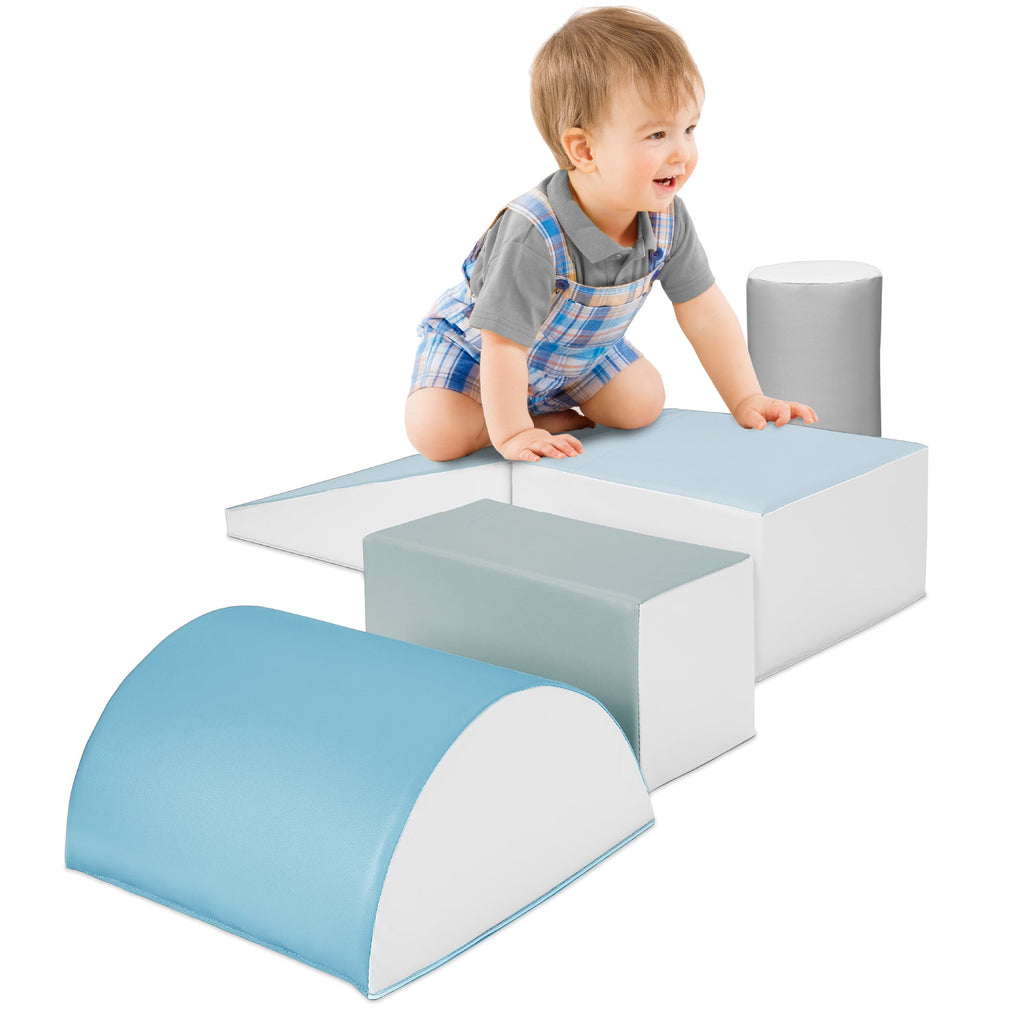 5-Piece Kids Climb and Crawl Soft Foam Shapes Structure Playset designed for kids' playtime and gifts