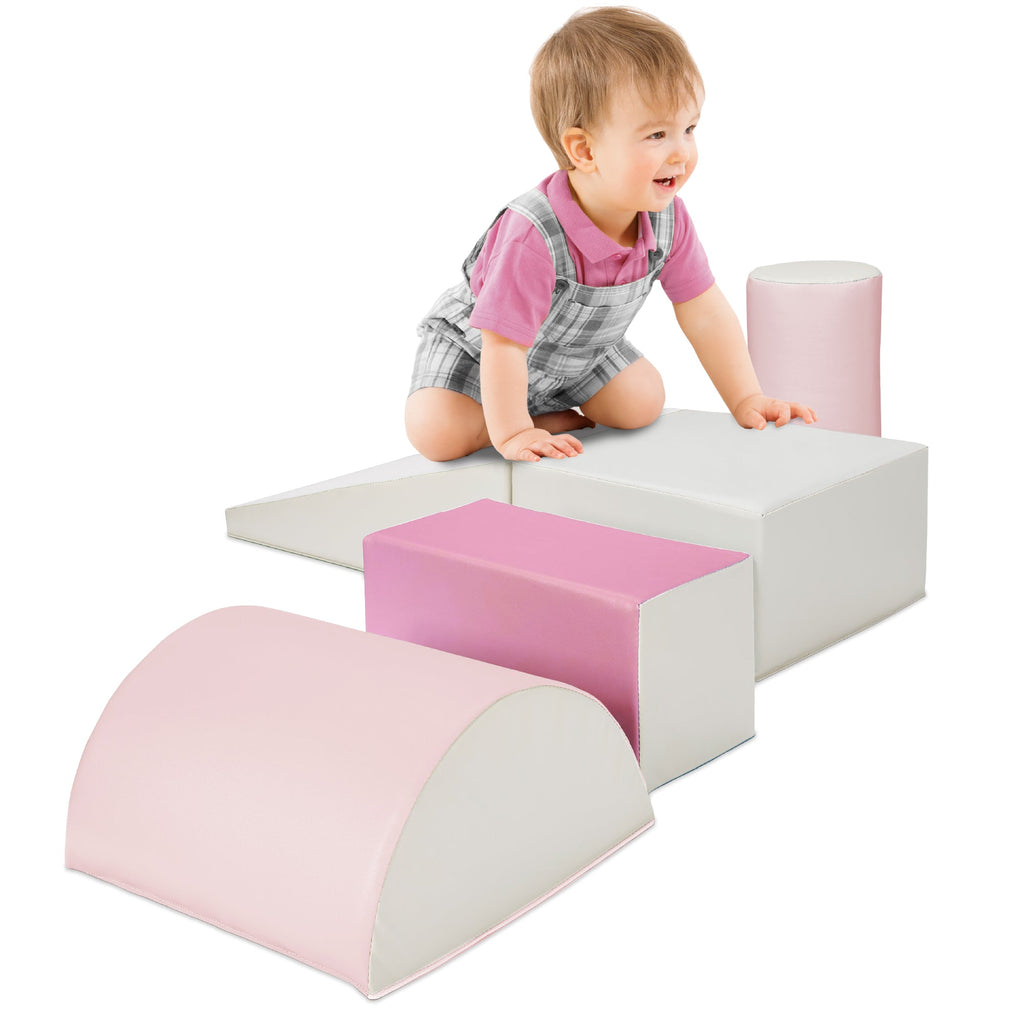 5-Piece Kids Climb and Crawl Soft Foam Shapes Structure Playset designed for kids' playtime and gifts