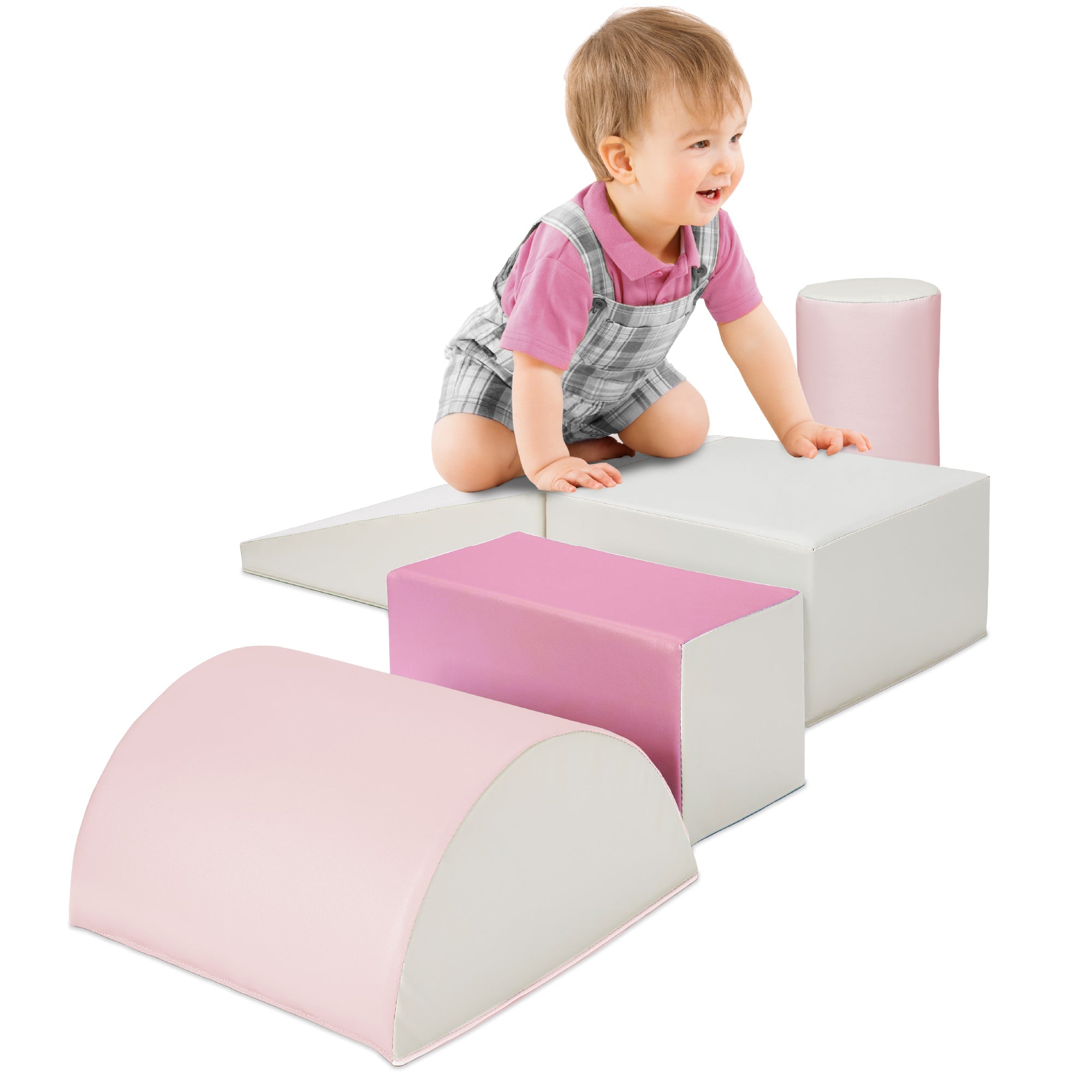 5-Piece Kids Climb and Crawl Soft Foam Shapes Structure Playset designed for kids' playtime and gifts