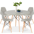 5-Piece Mid-Century Modern Dining Set with 4 Chairs Wooden Legs Metal Frame designed for everyday comfort and storage