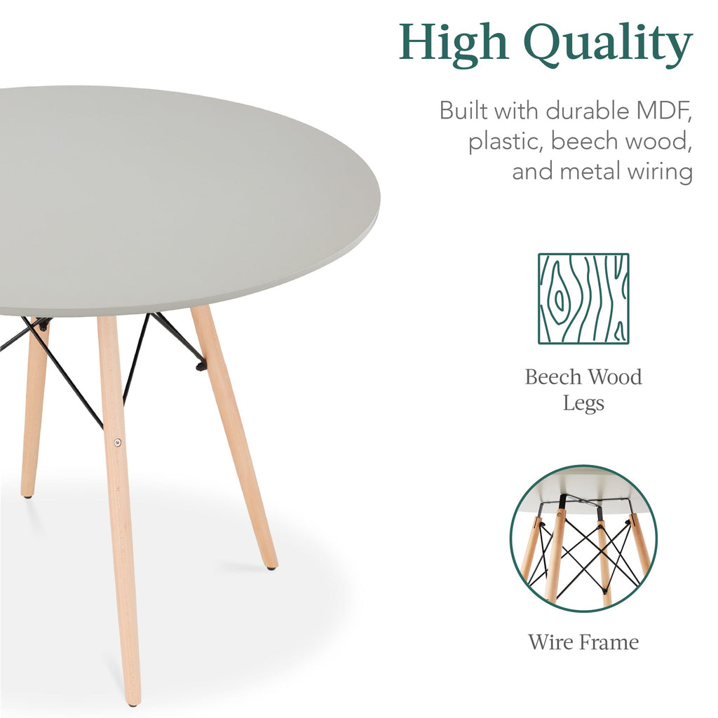 5-Piece Mid-Century Modern Dining Set with 4 Chairs Wooden Legs Metal Frame designed for everyday comfort and storage