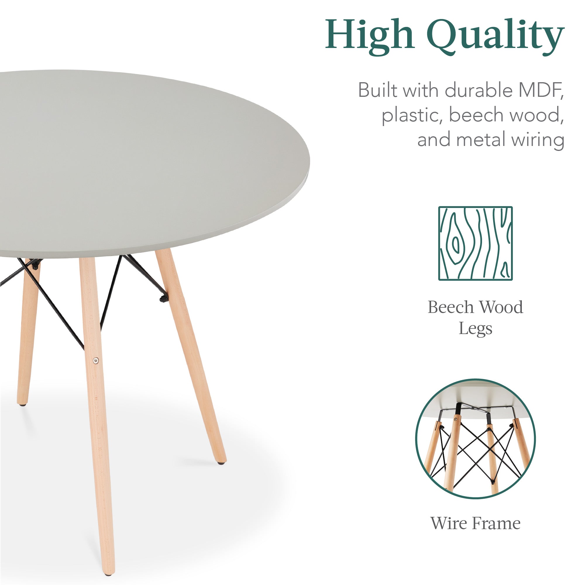 5-Piece Mid-Century Modern Dining Set with 4 Chairs Wooden Legs Metal Frame designed for everyday comfort and storage