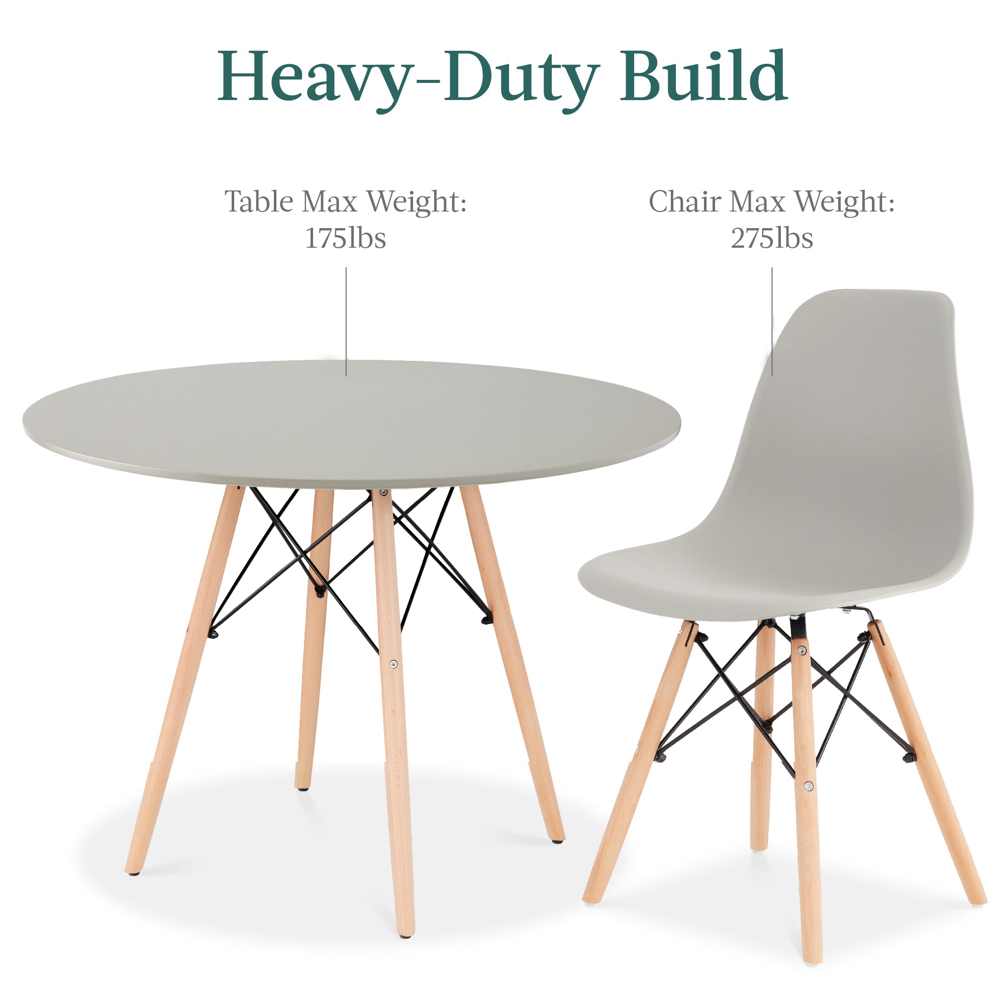 5-Piece Mid-Century Modern Dining Set with 4 Chairs Wooden Legs Metal Frame designed for everyday comfort and storage