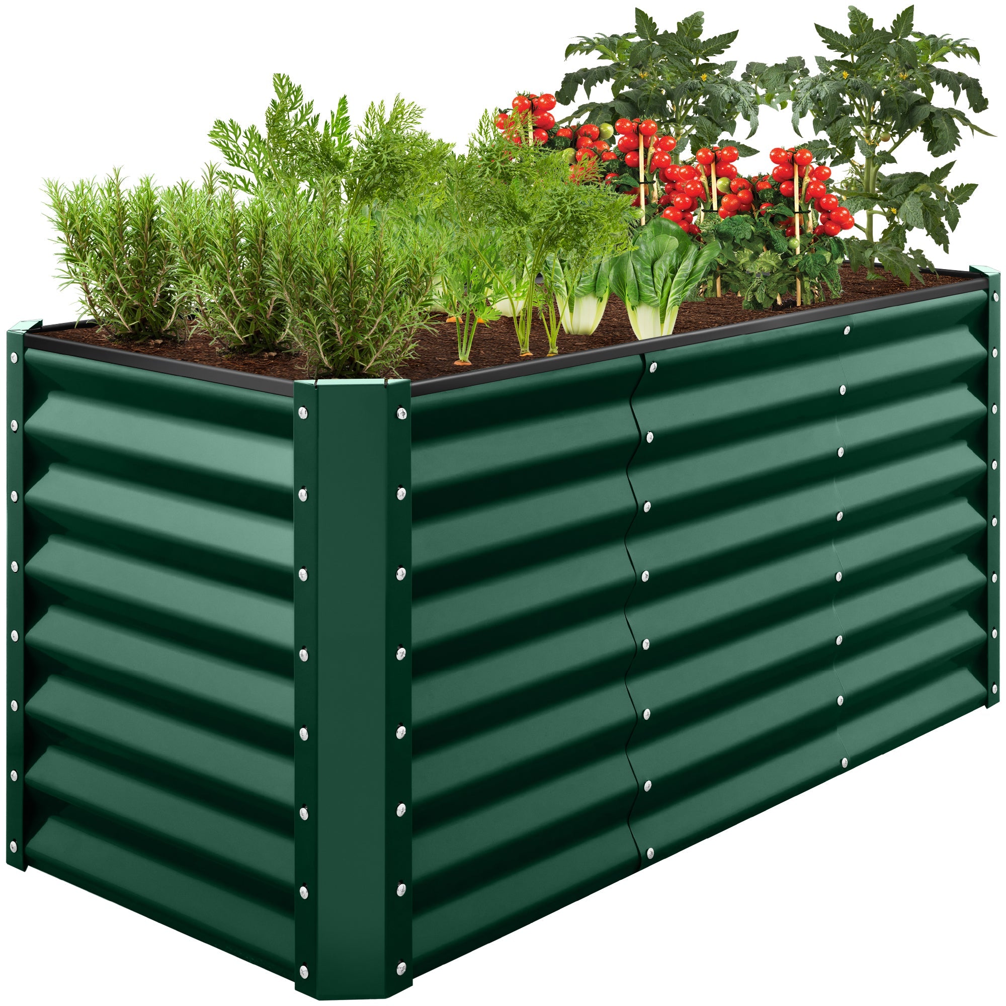 4x2x2FT Outdoor Steel Garden Bed for Vegetables Flowers and Herbs for outdoor comfort and convenience