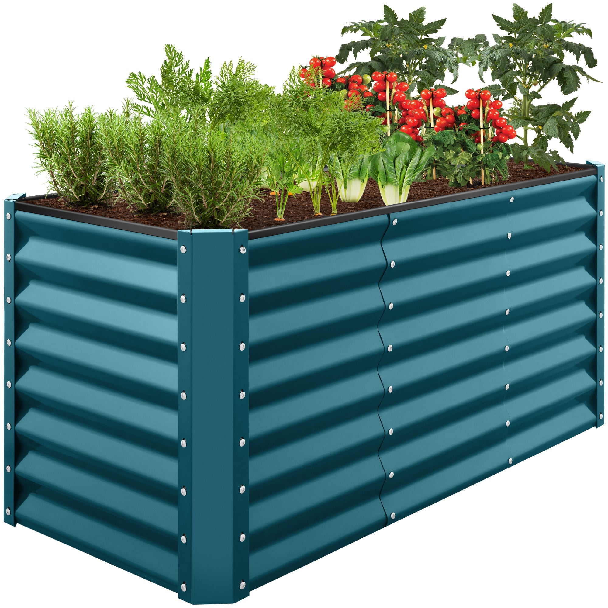 4x2x2FT Outdoor Steel Garden Bed for Vegetables Flowers and Herbs for outdoor comfort and convenience
