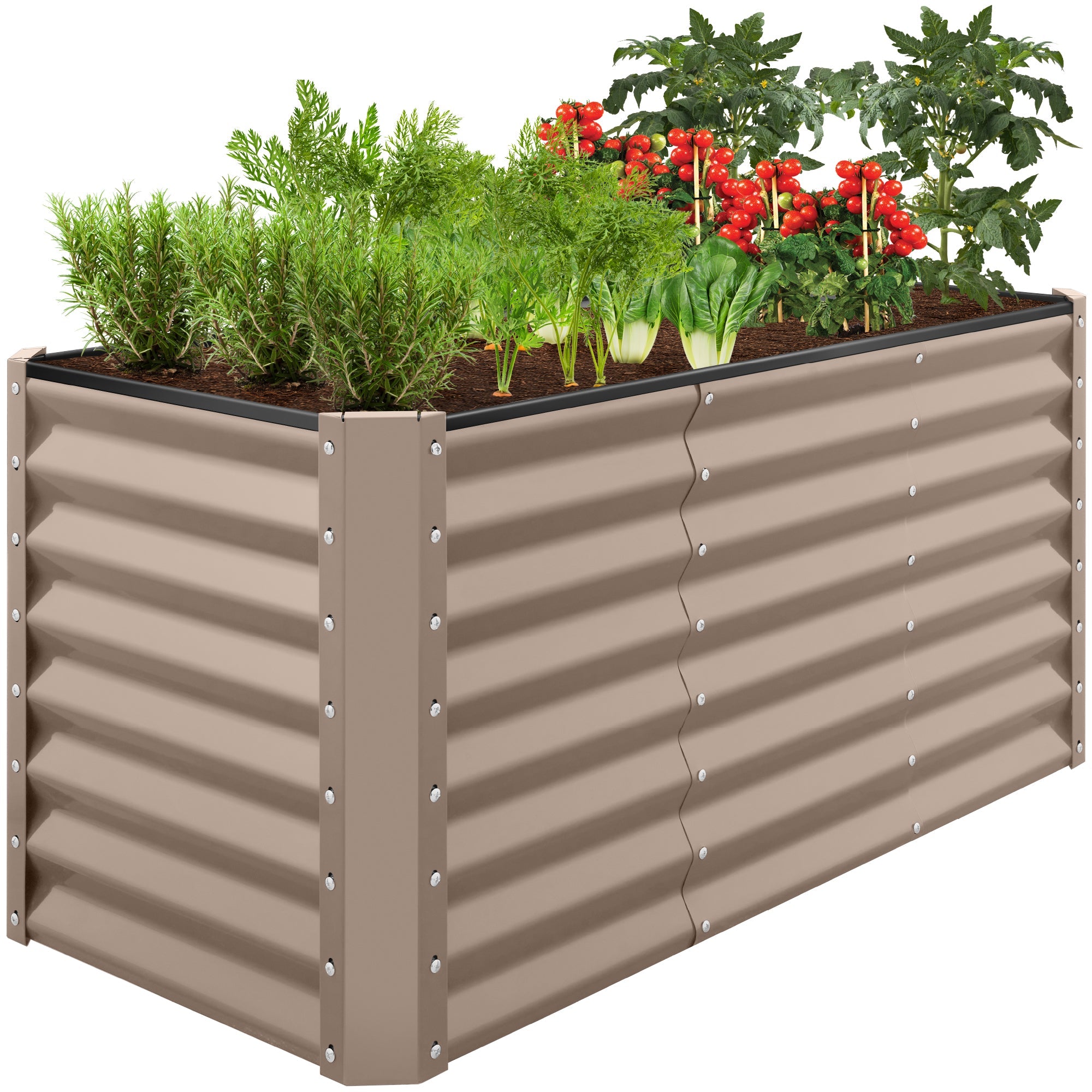 4x2x2FT Outdoor Steel Garden Bed for Vegetables Flowers and Herbs for outdoor comfort and convenience