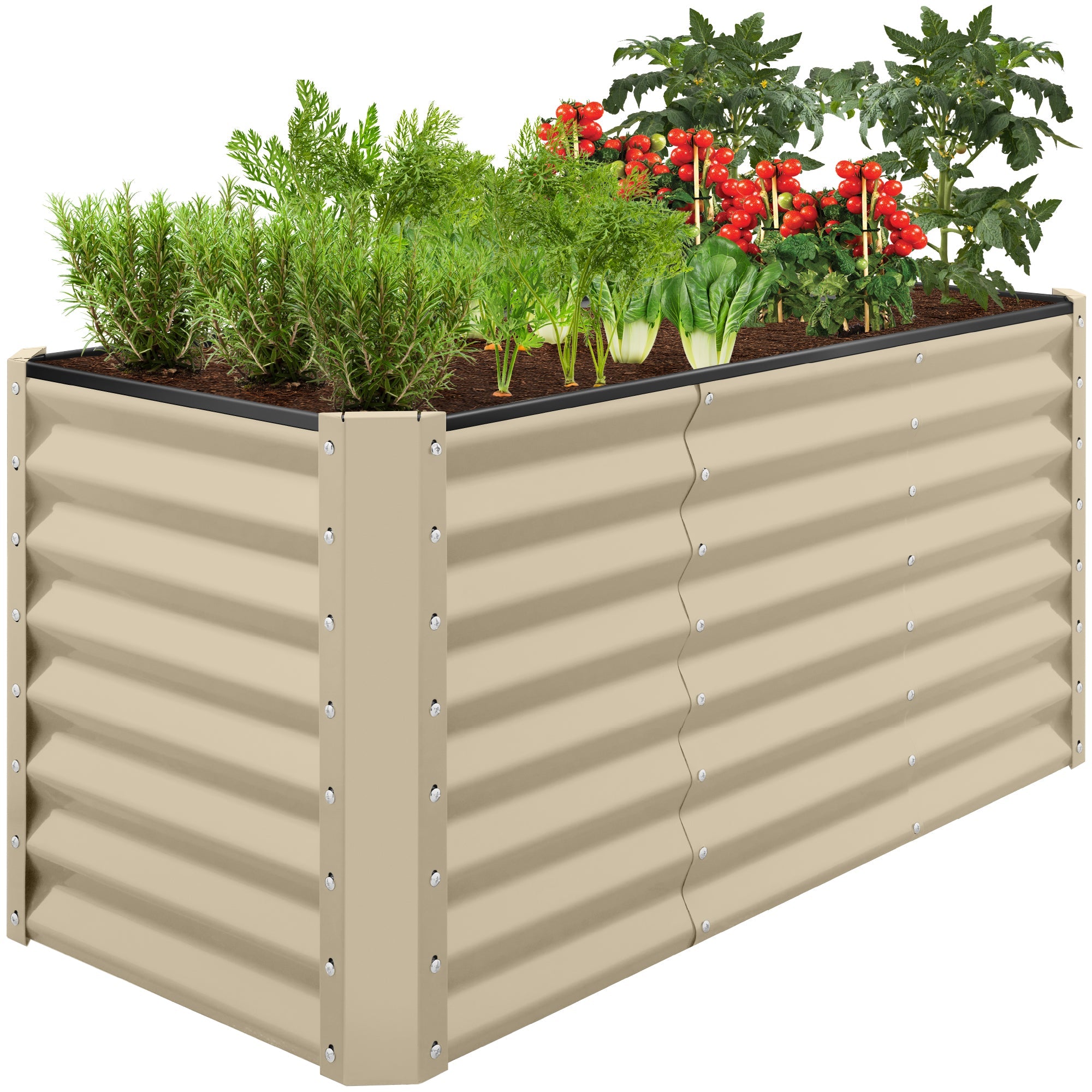 4x2x2FT Outdoor Steel Garden Bed for Vegetables Flowers and Herbs for outdoor comfort and convenience