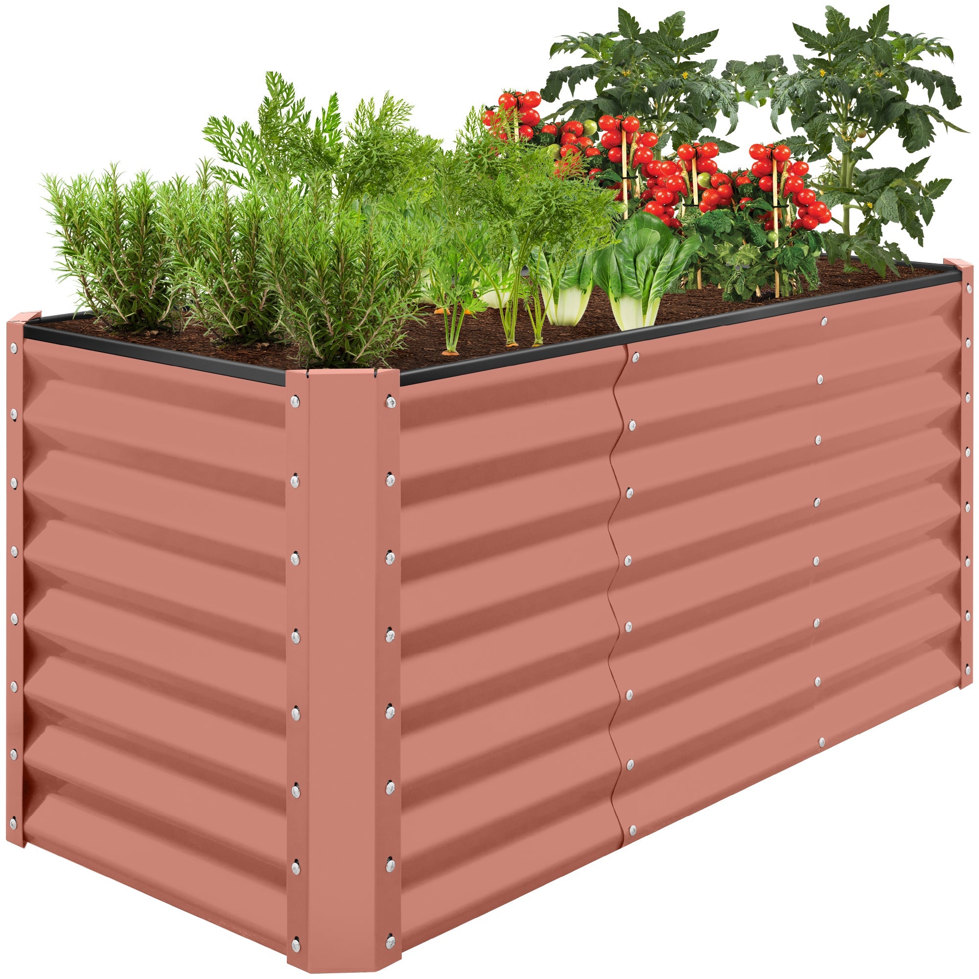4x2x2FT Outdoor Steel Garden Bed for Vegetables Flowers and Herbs for outdoor comfort and convenience