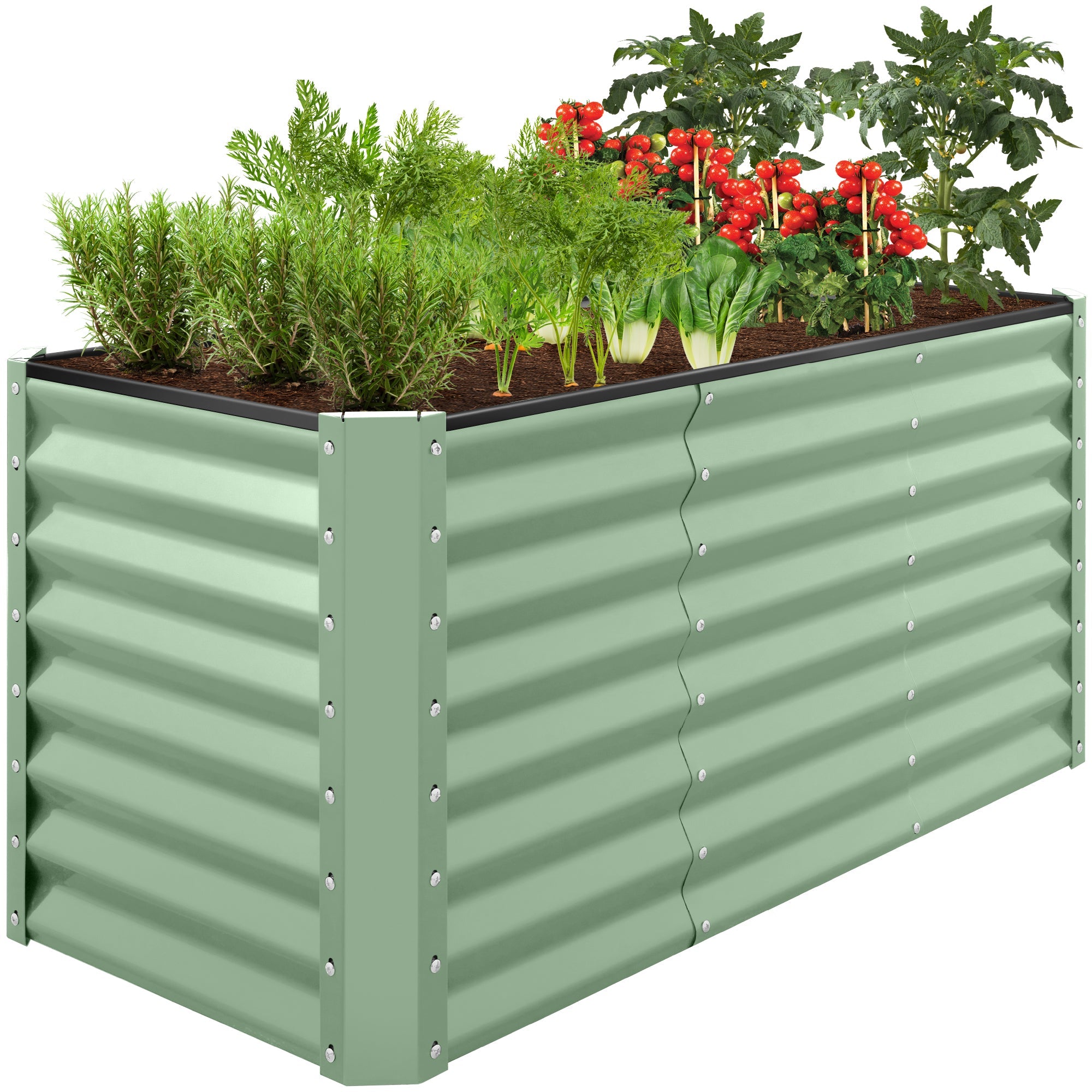 4x2x2FT Outdoor Steel Garden Bed for Vegetables Flowers and Herbs for outdoor comfort and convenience