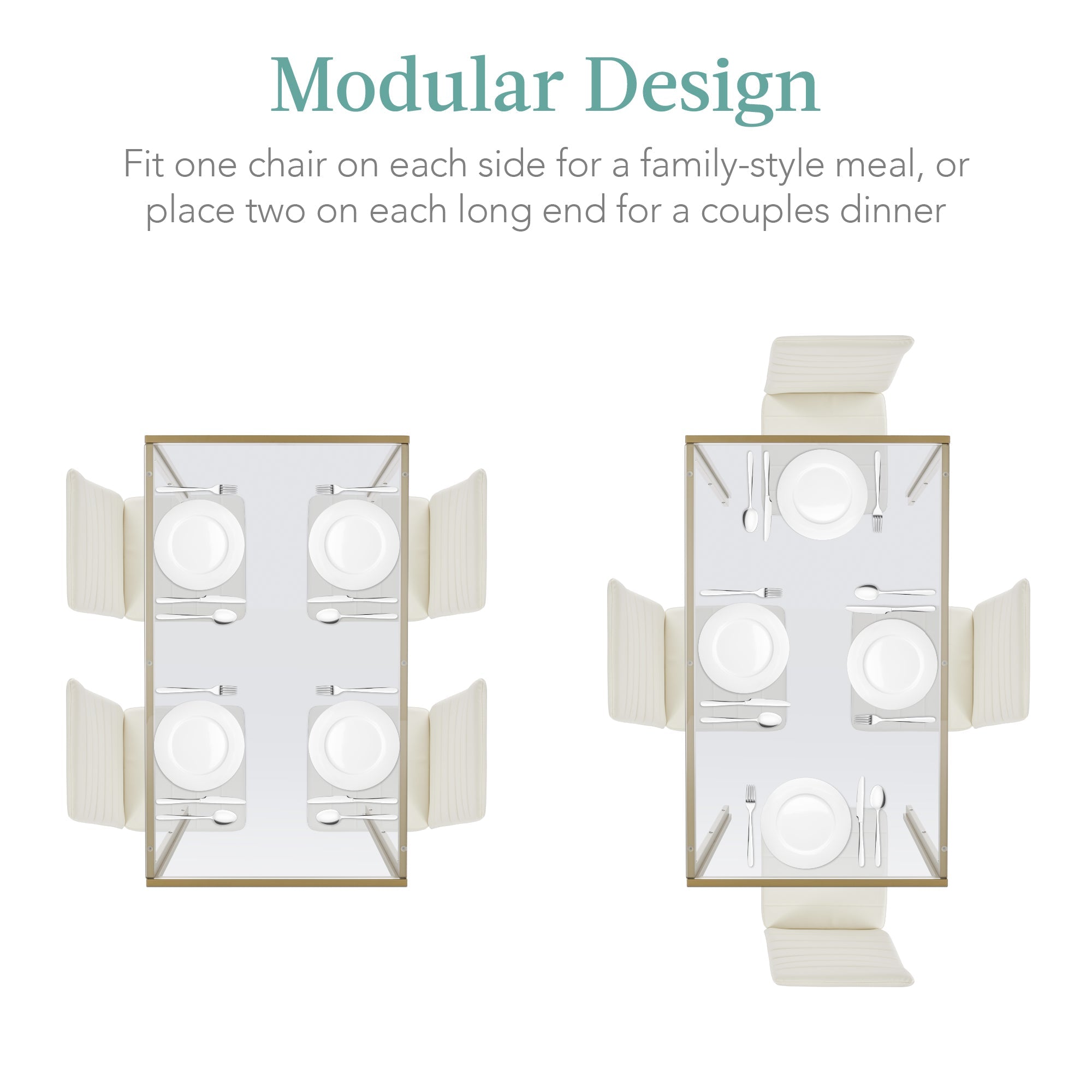 5-Piece Dining Table Set with Glass Top Leather Chairs with practical style for home spaces