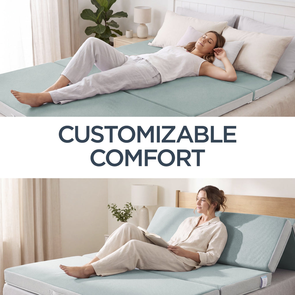 4in Portable Mattress Topper Tri-Fold Mattress Pad - Seafoam designed for everyday comfort and storage