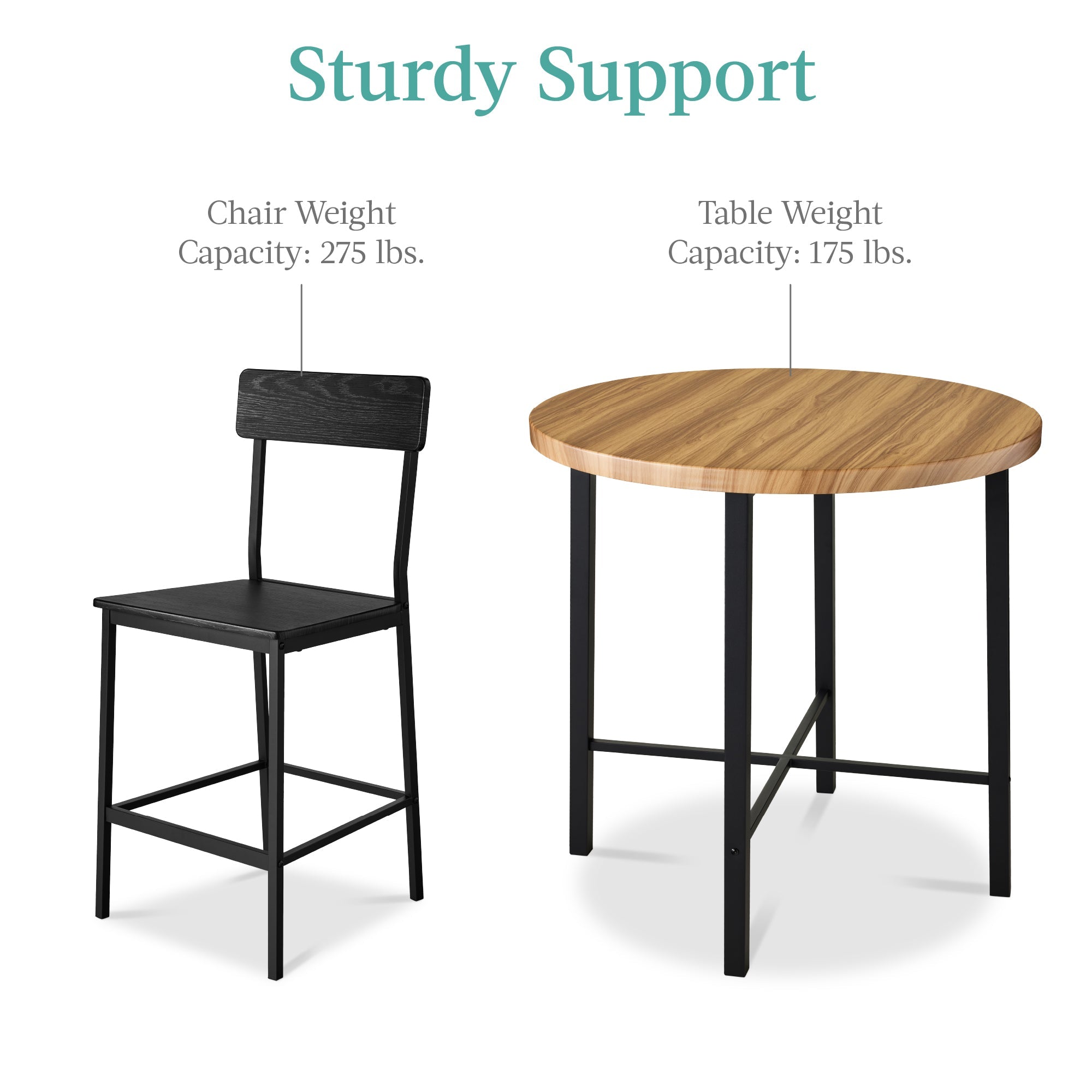 5-Piece Modern Round Counter Height Dining Set with 4 Chairs for comfortable home living